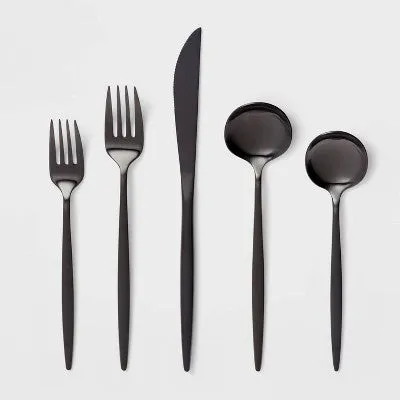 20pc Shapleigh Flatware Set Matte Black - Threshold