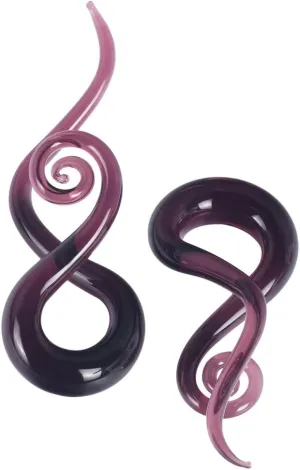 2PCS Glass Spiral Ear Tapers Plugs Expander Stretcher Hanger Twist Gauges Earrings Stretching Tunnels Body Piercing Jewelry for Women Men 4G-1/2" 5MM-12MM
