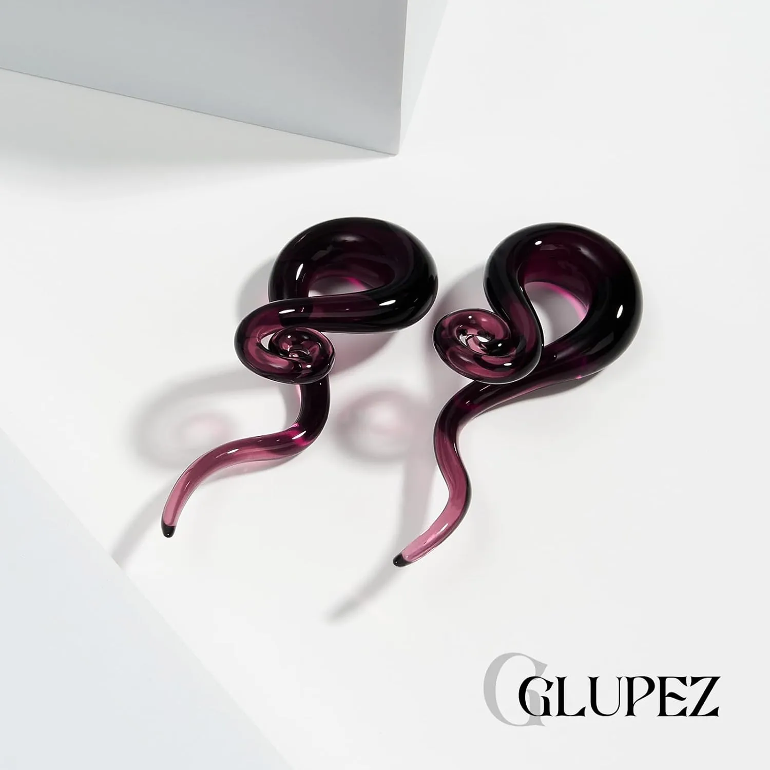 2PCS Glass Spiral Ear Tapers Plugs Expander Stretcher Hanger Twist Gauges Earrings Stretching Tunnels Body Piercing Jewelry for Women Men 4G-1/2" 5MM-12MM
