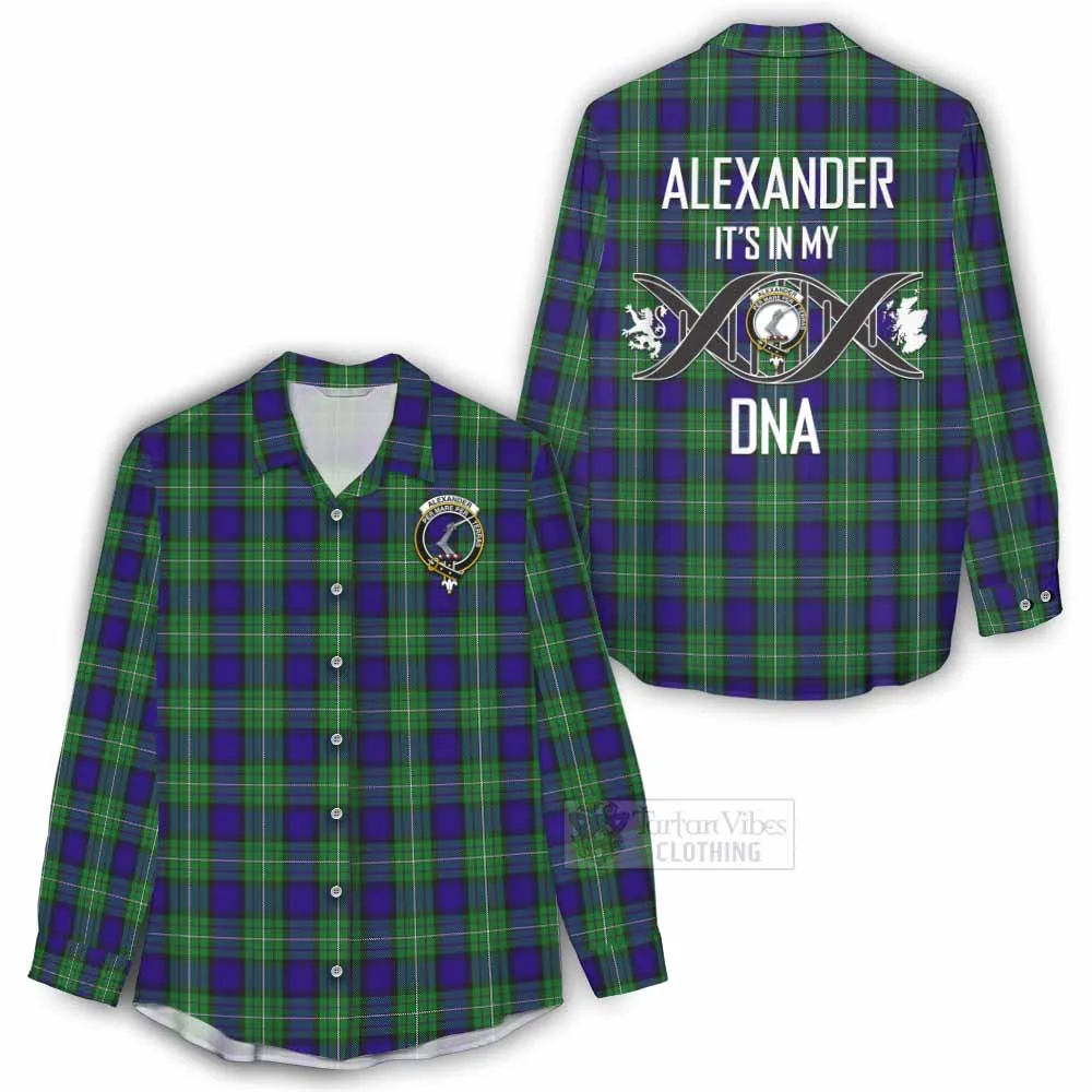 Alexander Tartan Women's Casual Shirt with Family Crest DNA In Me Style