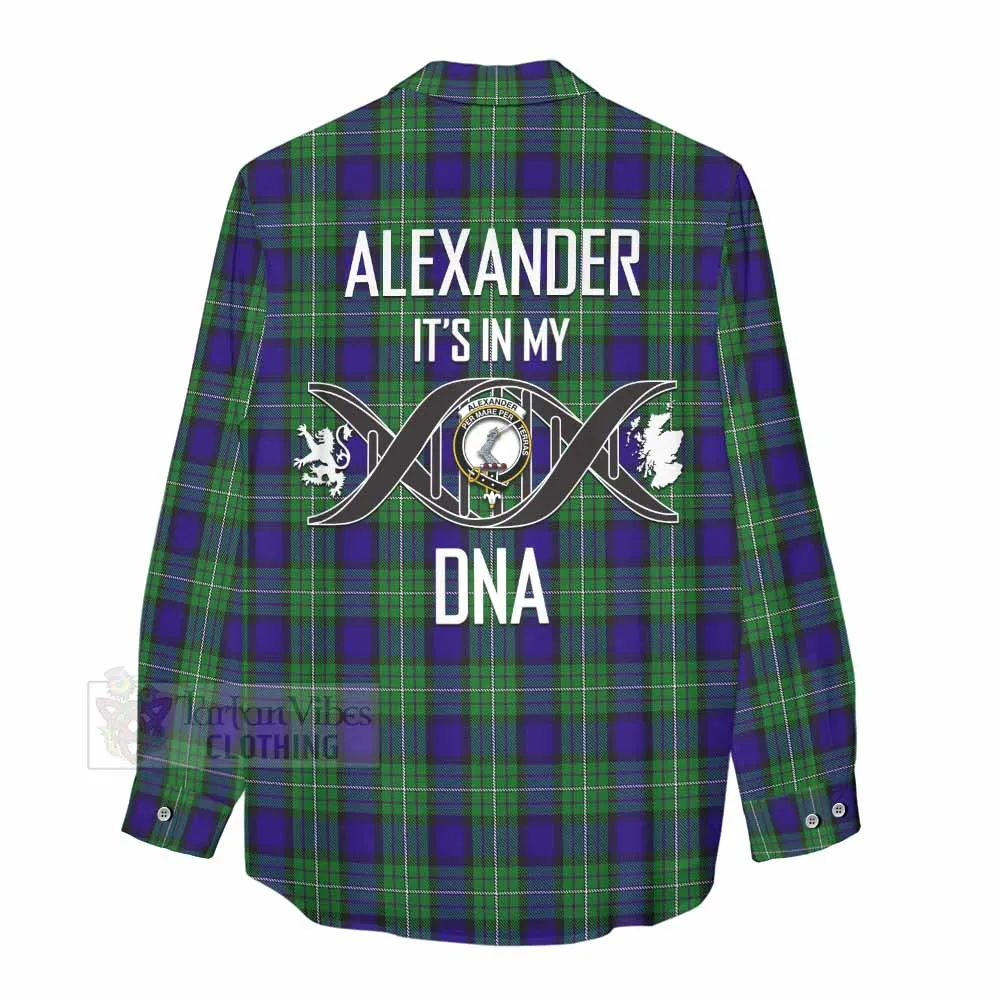Alexander Tartan Women's Casual Shirt with Family Crest DNA In Me Style