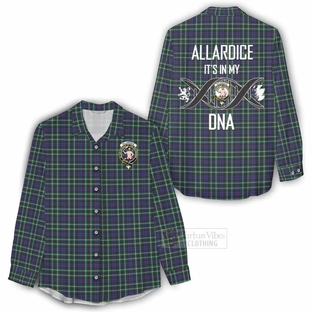 Allardice Tartan Women's Casual Shirt with Family Crest DNA In Me Style