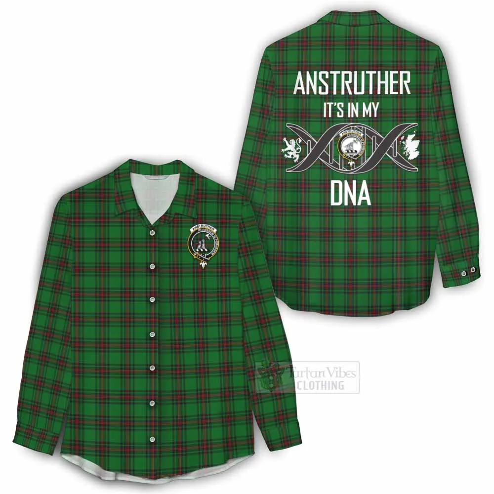 Anstruther Tartan Women's Casual Shirt with Family Crest DNA In Me Style