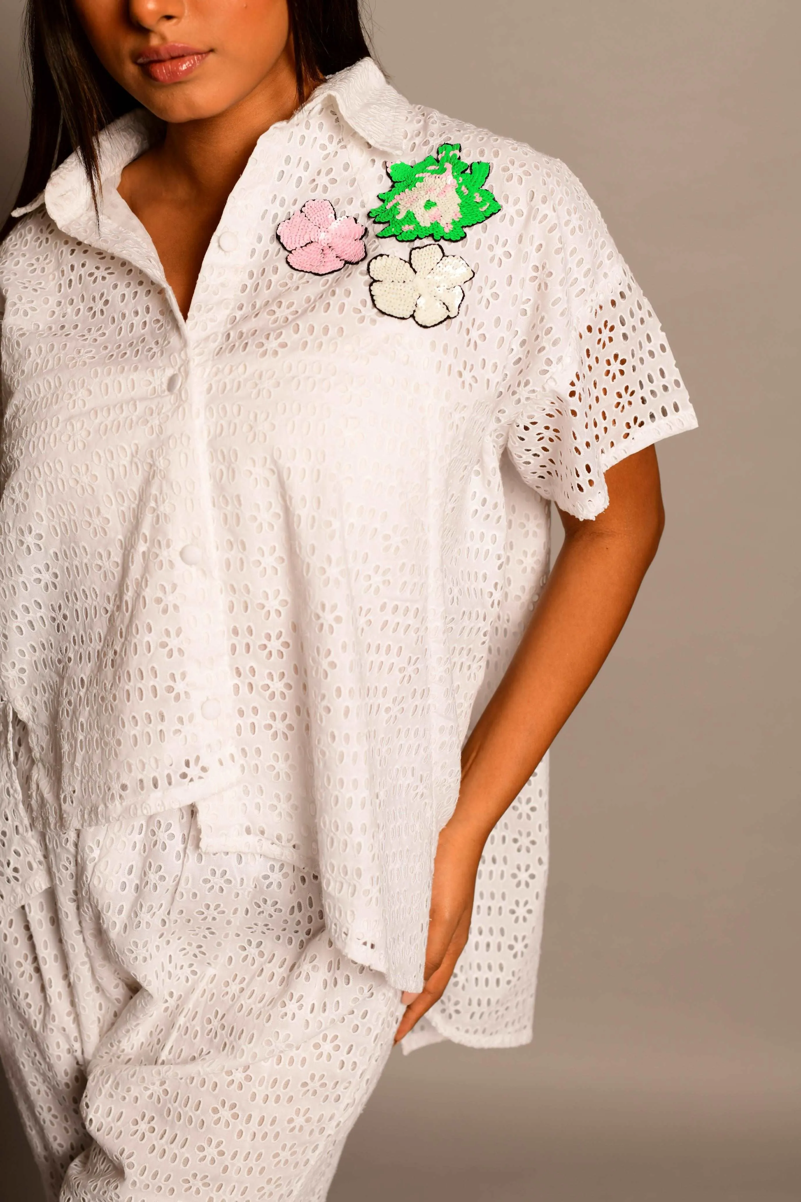 Asymmetrical Shirt Co-ord Set