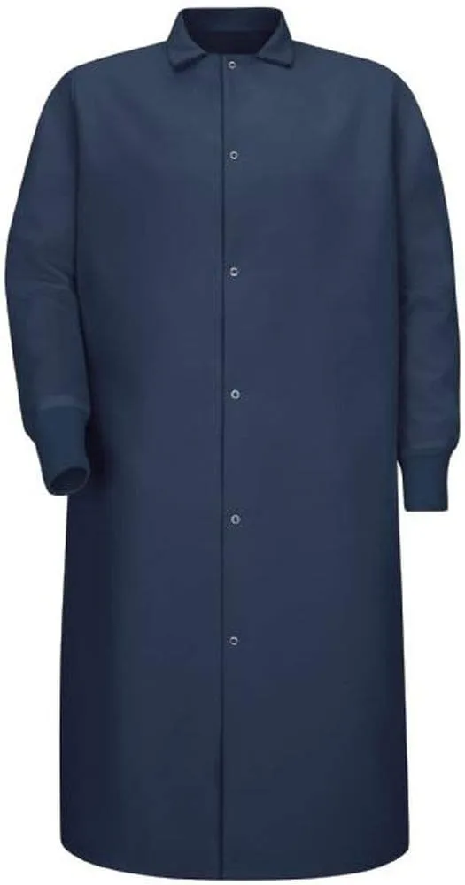Averill's Sharper Uniforms Your Neighborhood Uniform Store Gripper Front Polyester Pocketless Butcher Coat with Knit Cuffs