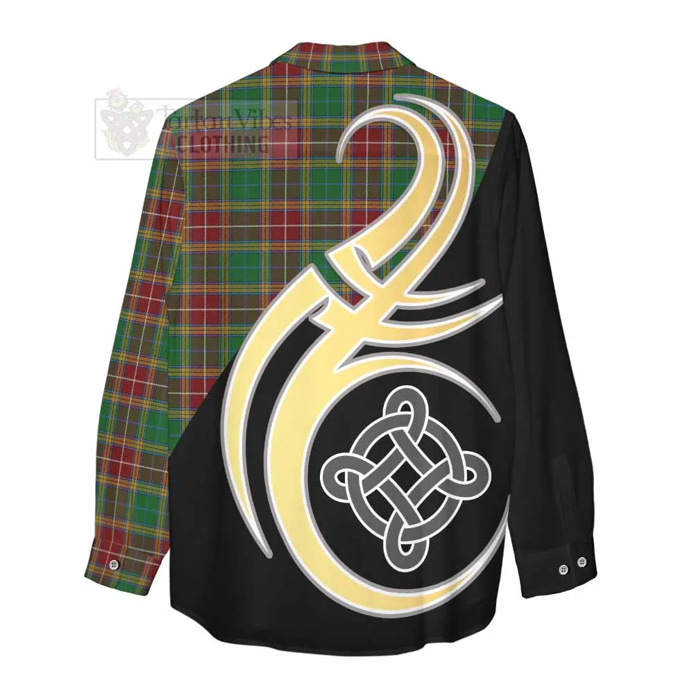 Baxter Tartan Women's Casual Shirt with Family Crest and Celtic Symbol Style
