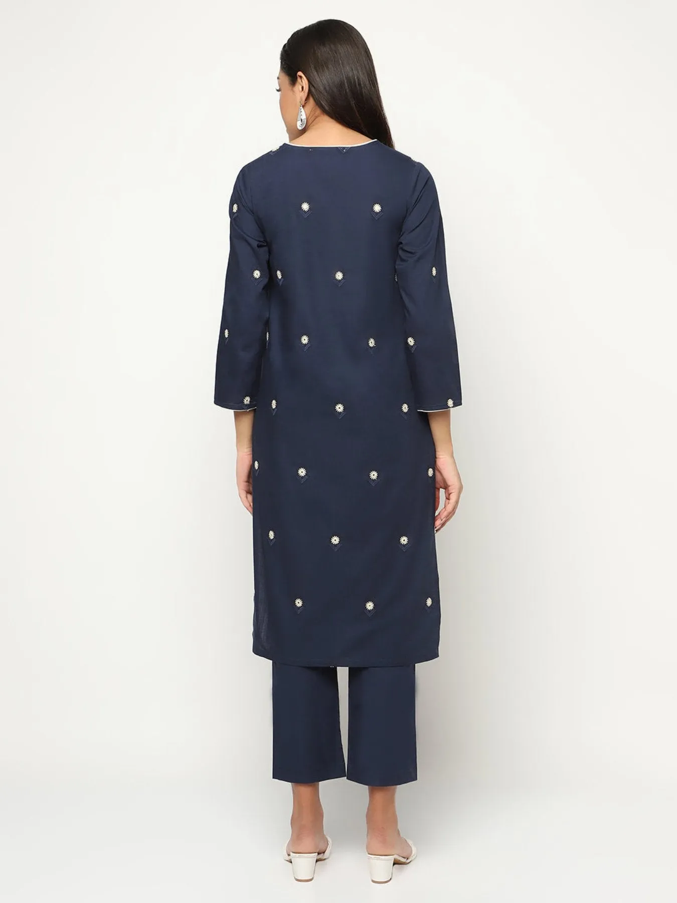 Blue Embroidered Kurta Set