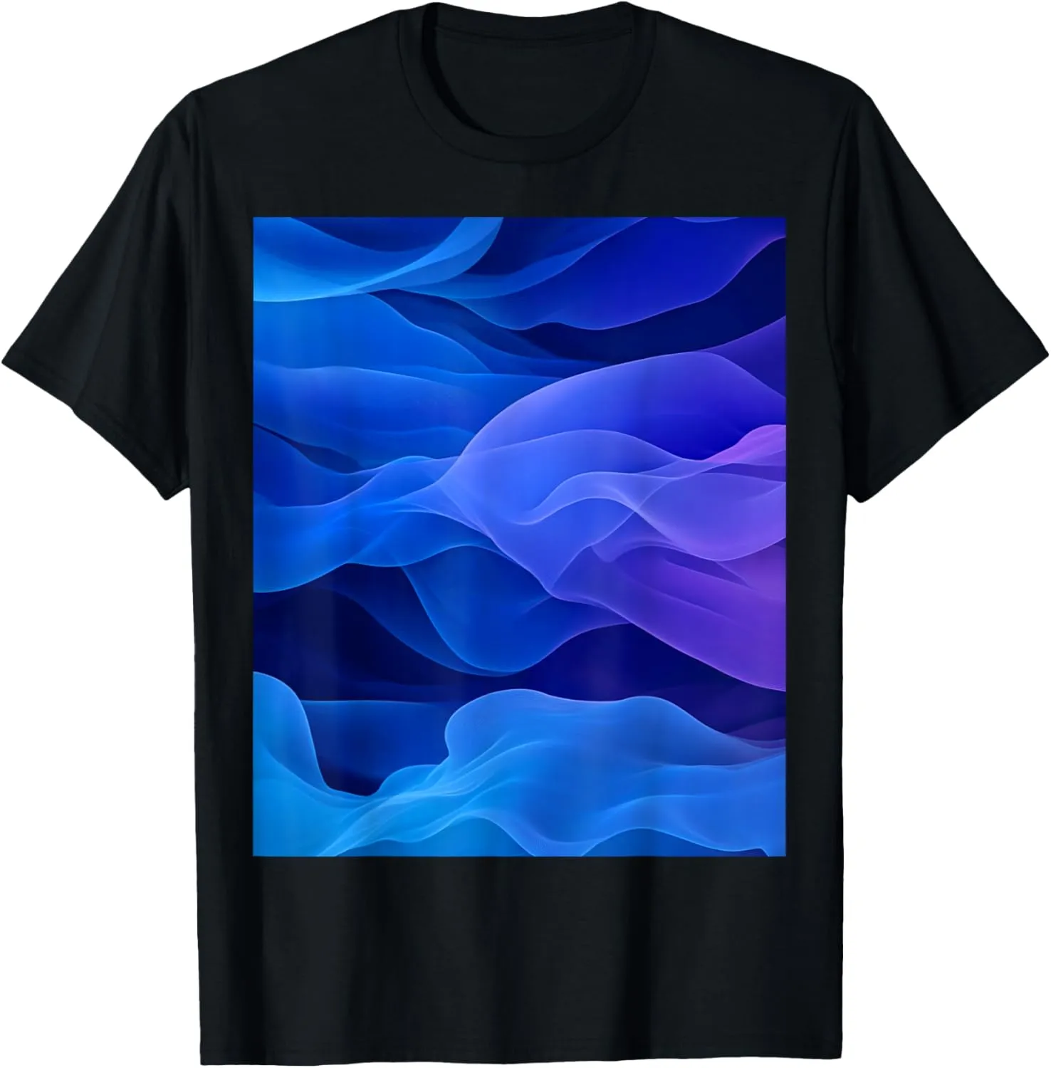 Blue Wave Abstract Ocean Art T-Shirt