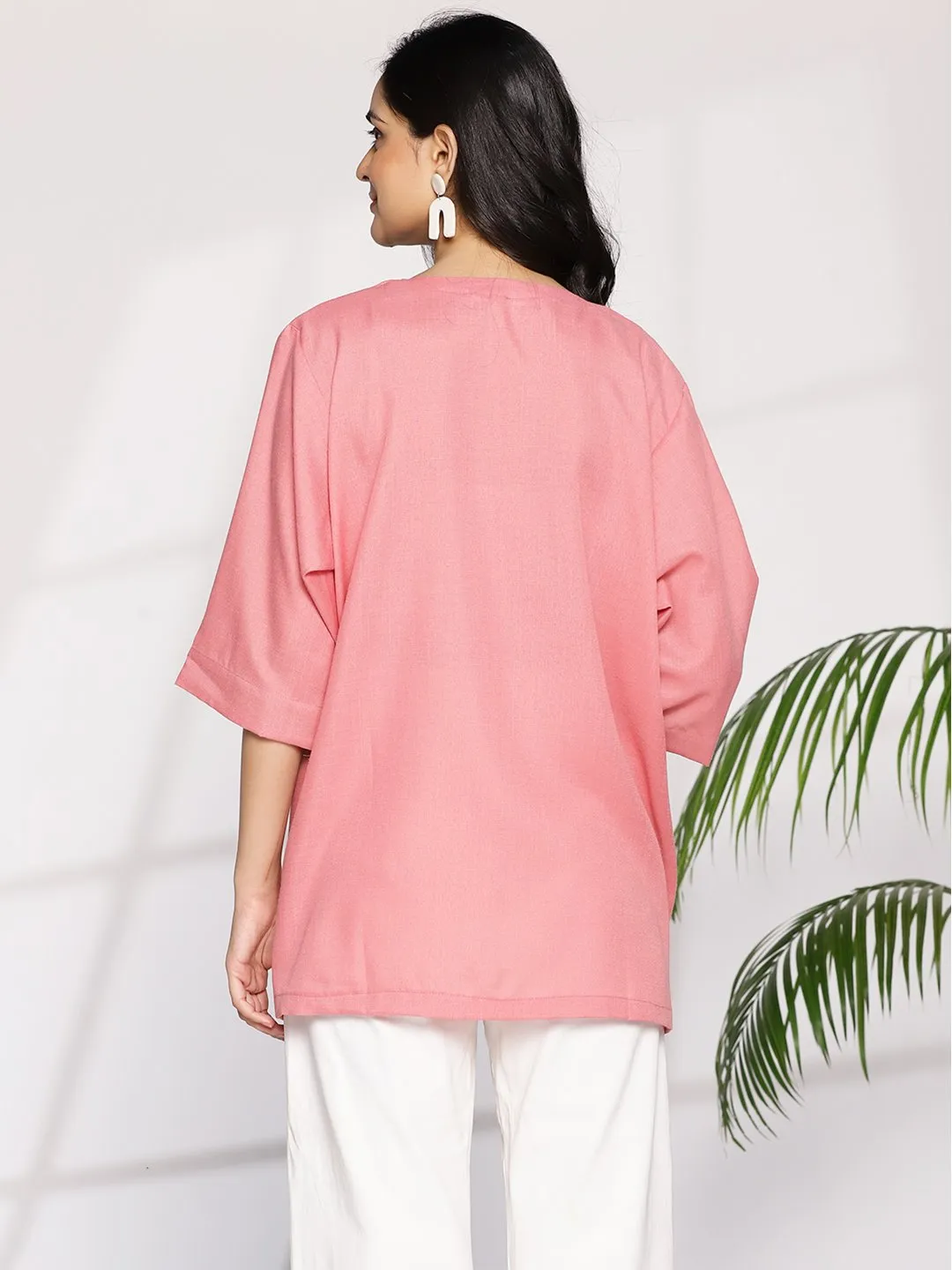 Blush CottonSlub OversizedTop - WhiteRadiance