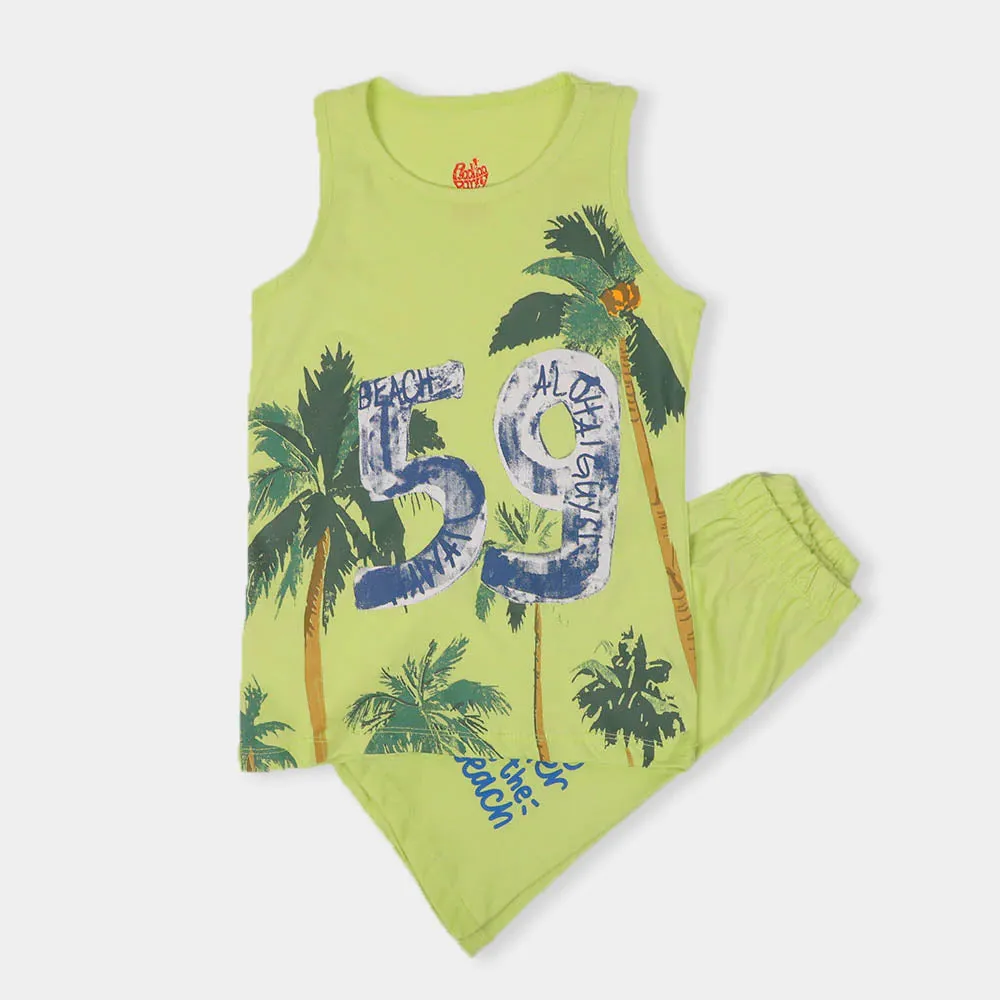 Boys 2 Pcs Suit Aloha Guys - Green