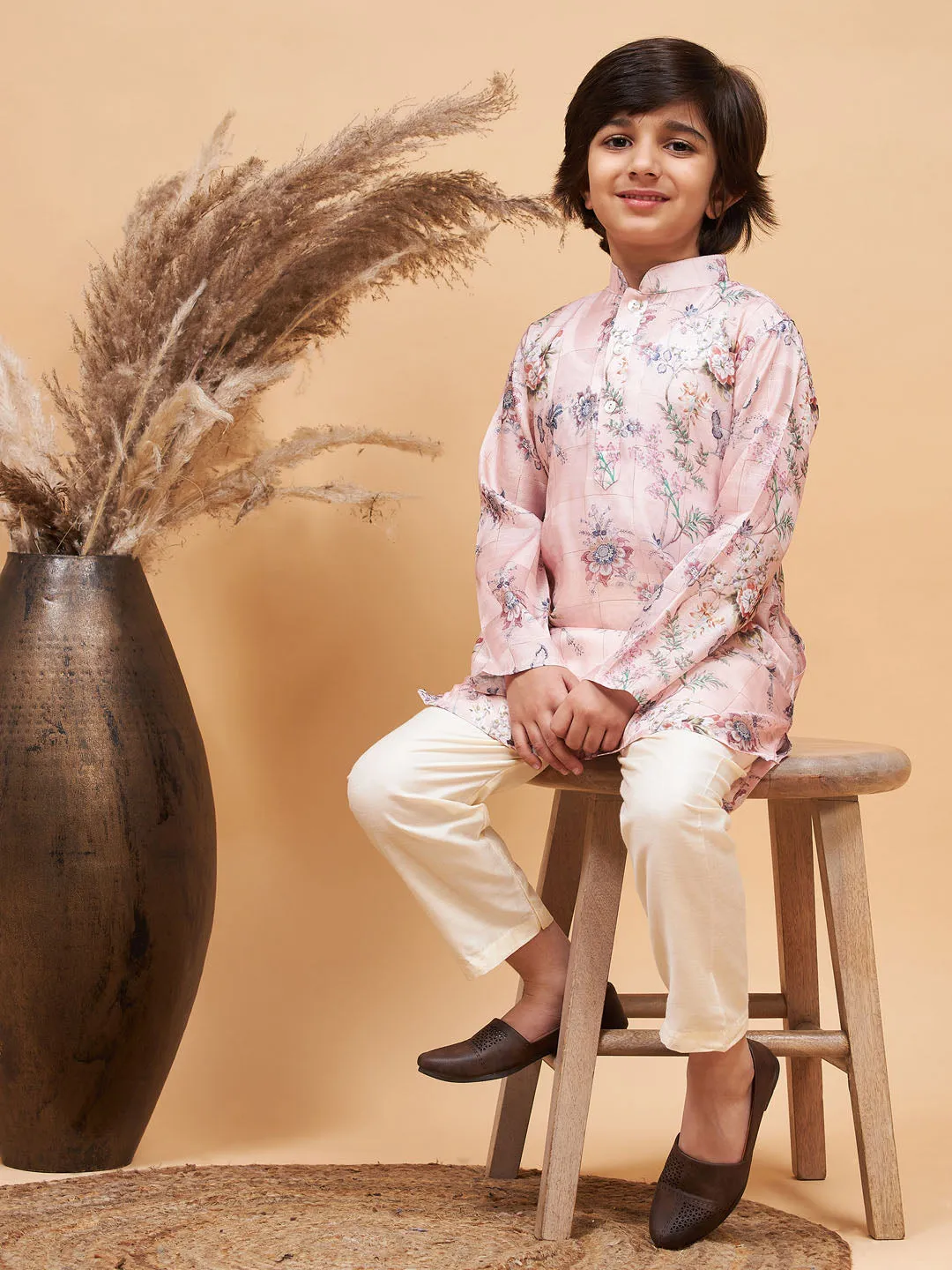 Boy's Pink Kurta - Vastramay Boys