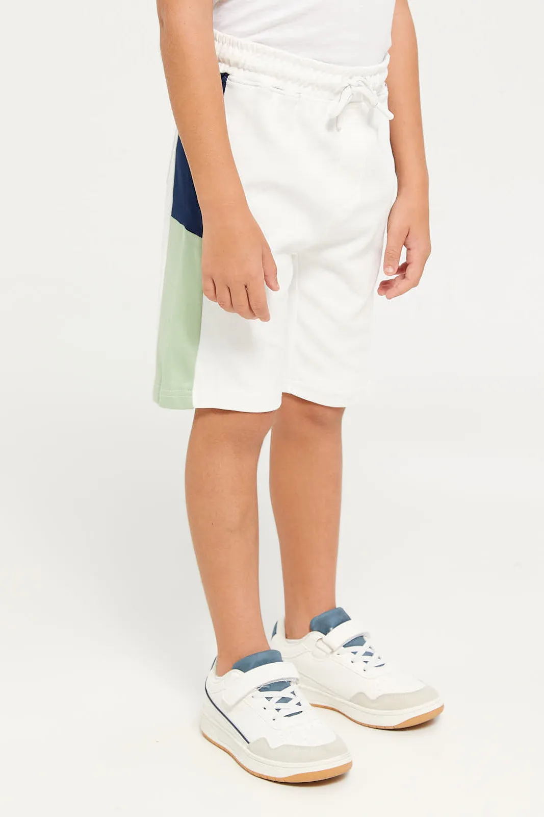 Boys White And Mint Casual Set (2 Piece)