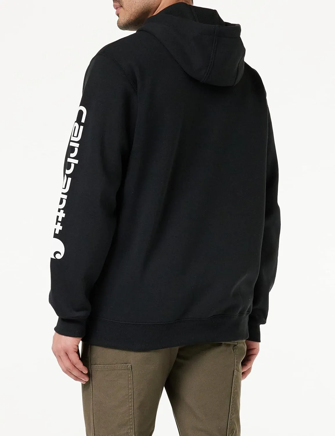 Carhartt Men's Midweight Signature Sleeve Logo Hooded Sweatshirt