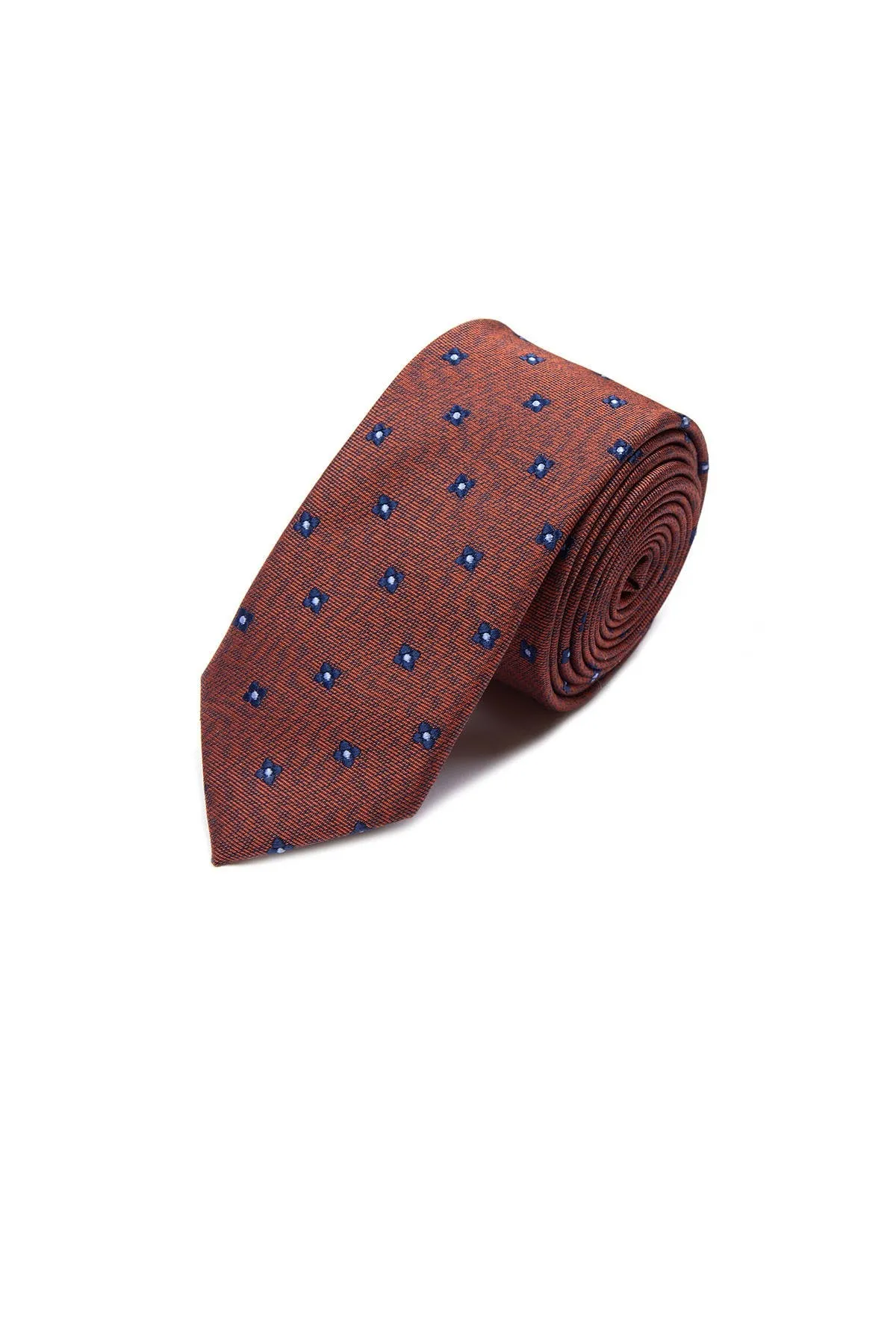 Casual 2.5-inch Slim Gold Tie, Orange 8