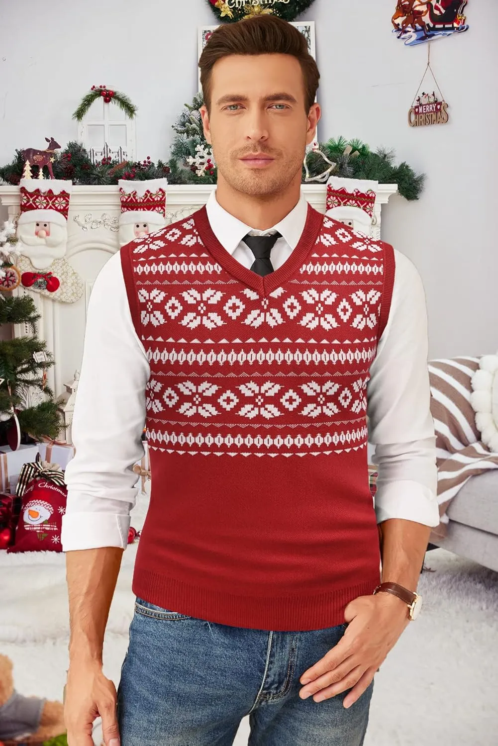COOFANDY Men's Sleeveless Sweater Vest Lightweight V-Neck Cotton Vest Pullover
