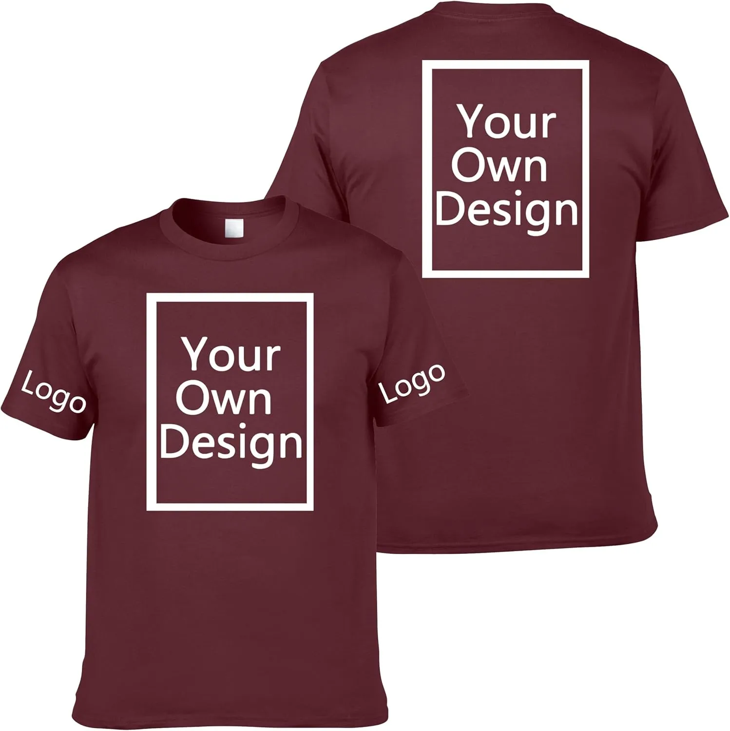 Custom Family T Shirts  Personalized Cotton Tees for Men/Women, Design Your Own, Add Text or Image, Front & Back Print