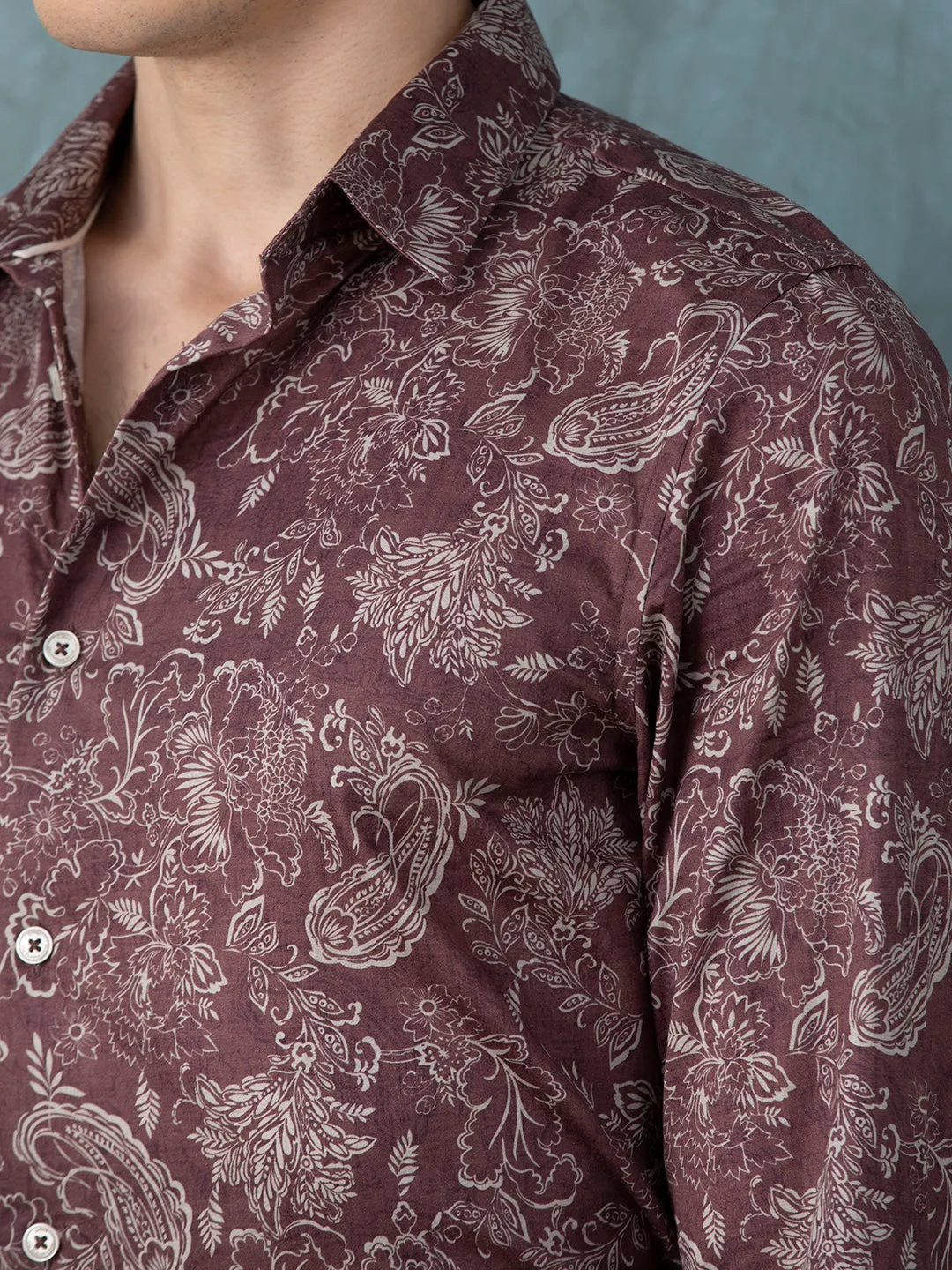 Dark Pink Printed Shirt