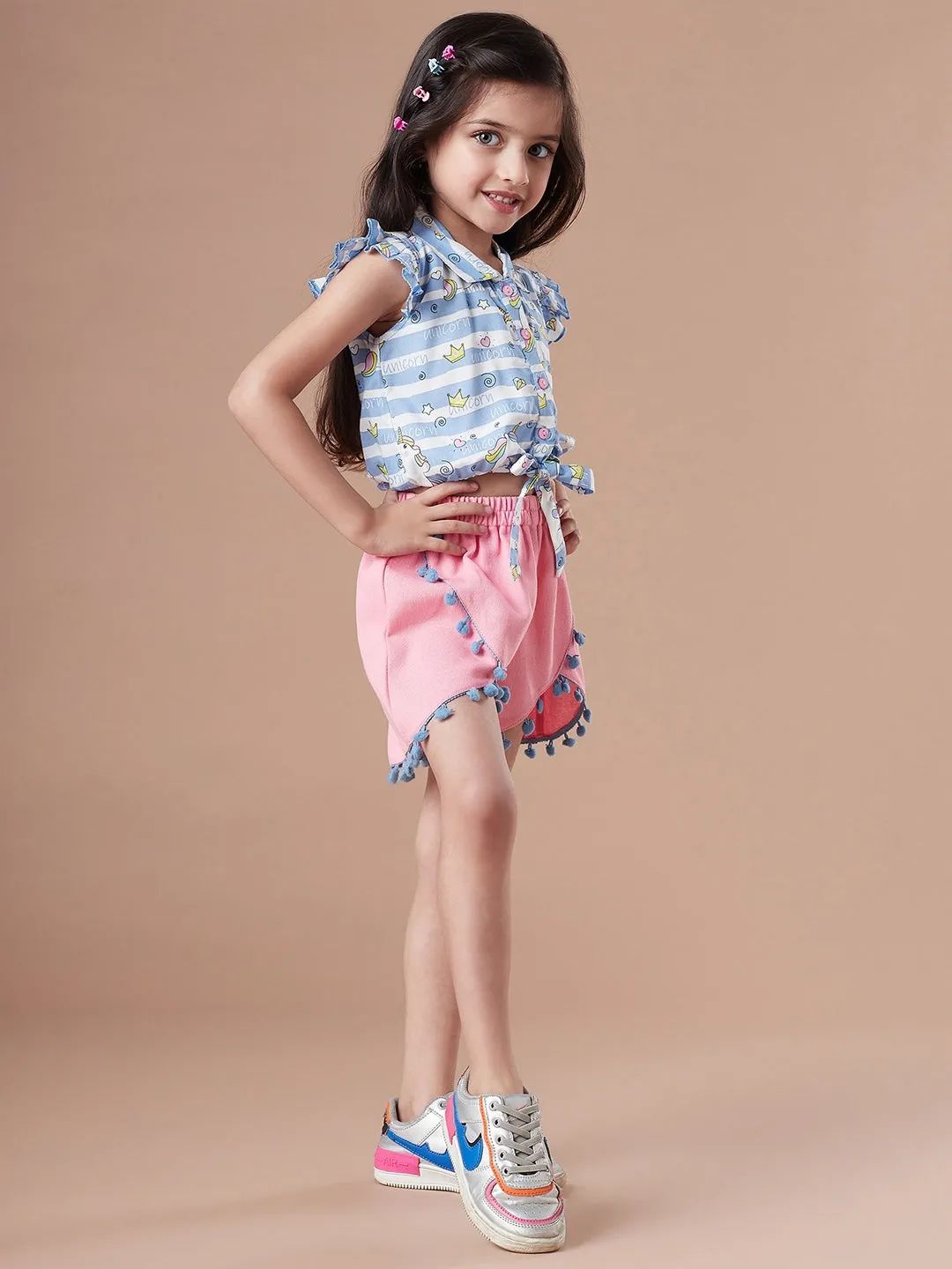 Girls Top With Shorts - Ps Peaches