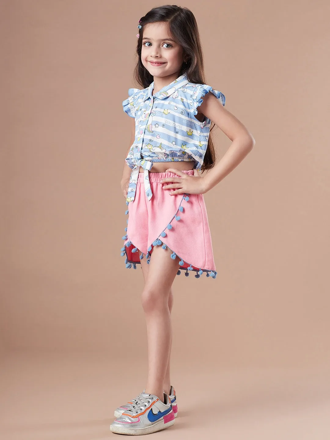 Girls Top With Shorts - Ps Peaches