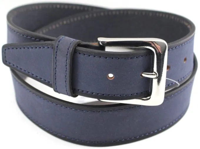 Hide & Chic Full Grain Leather Men’s Belt. Colour: Navy. Style 41024