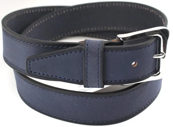 Hide & Chic Full Grain Leather Men’s Belt. Colour: Navy. Style 41024