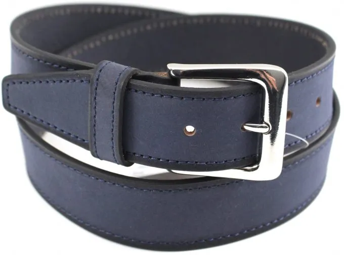Hide & Chic Full Grain Leather Men’s Belt. Colour: Navy. Style 41024