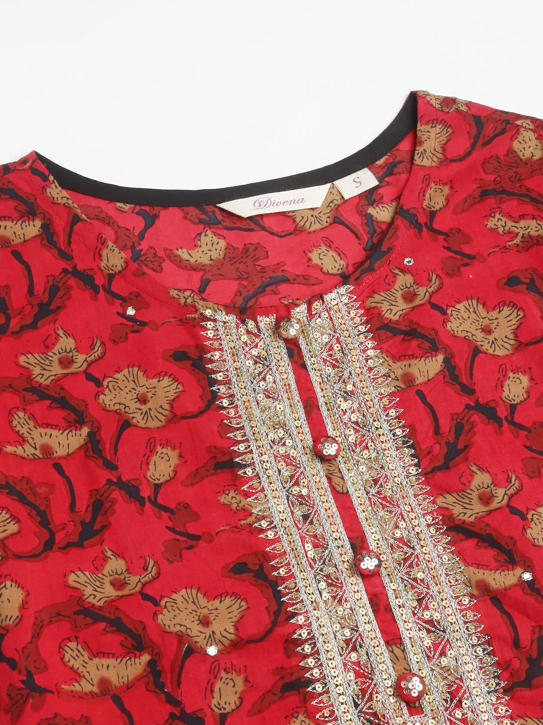 Jashvi Floral Printed Cotton Kurta with Sharara Set