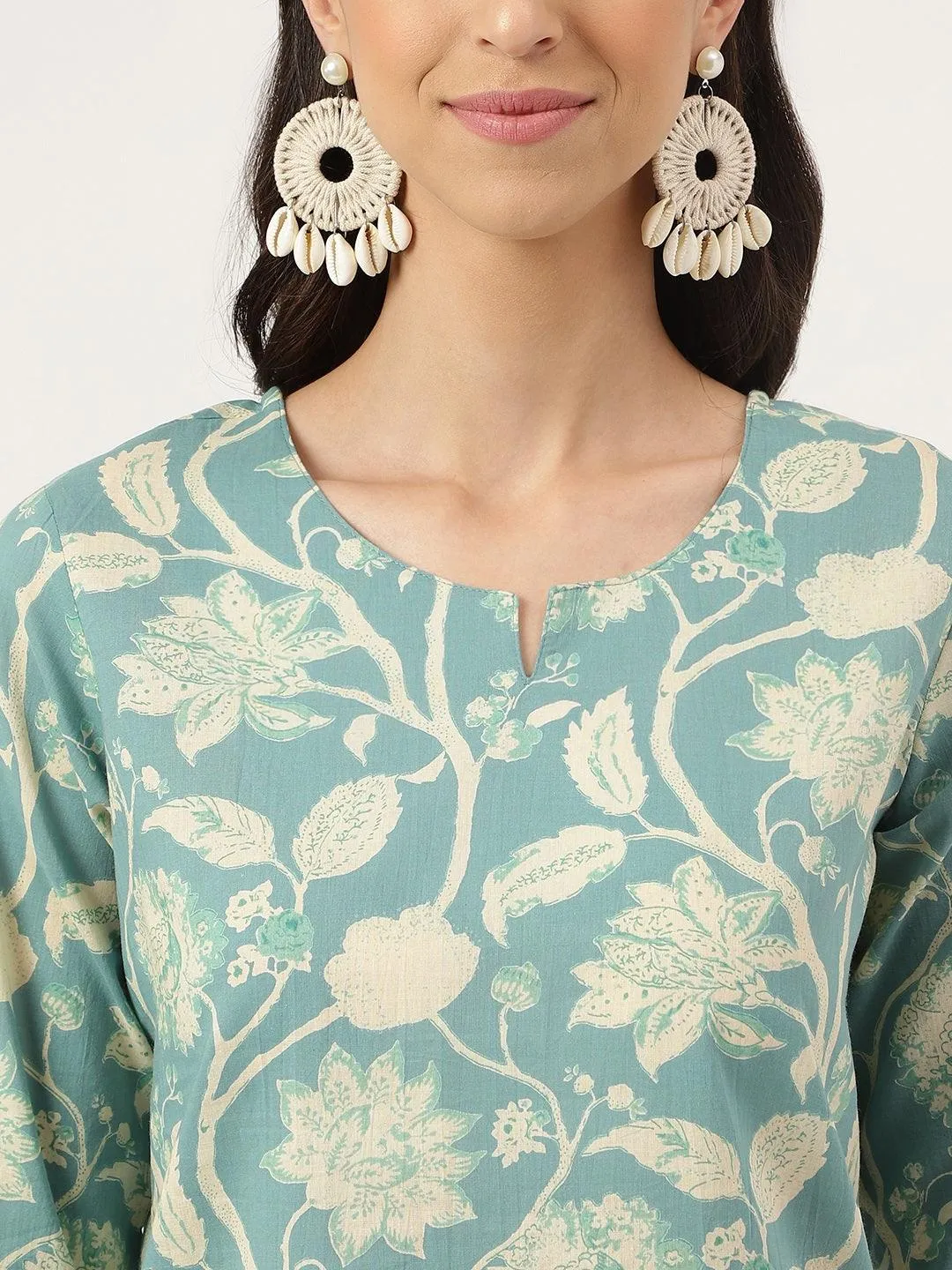 Jashvi Sea green Printed Loungewear/Nightwear