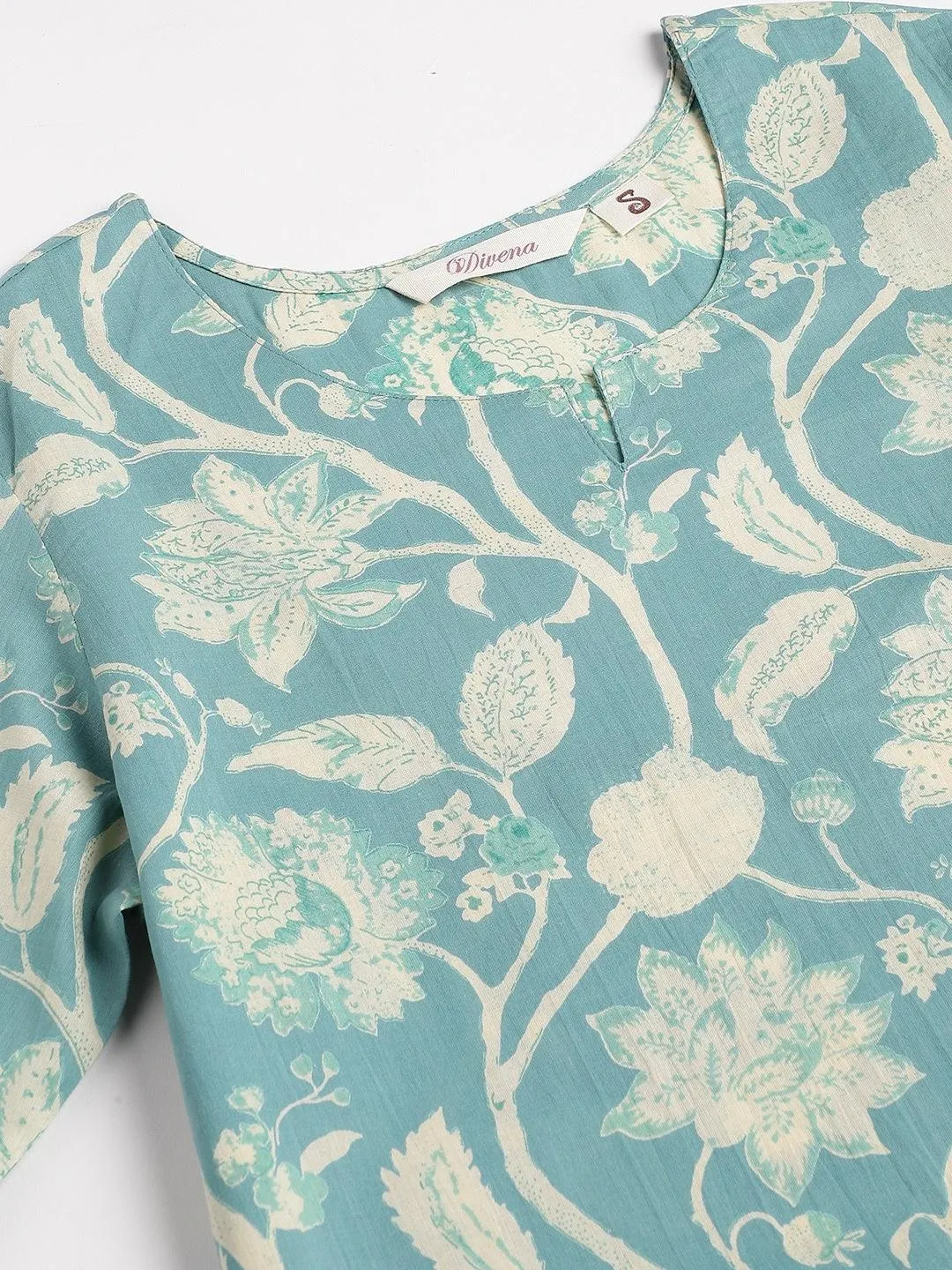 Jashvi Sea green Printed Loungewear/Nightwear