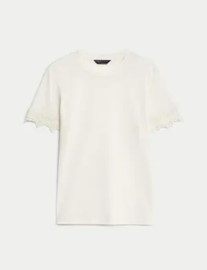 Jersey Lace Detail T-Shirt