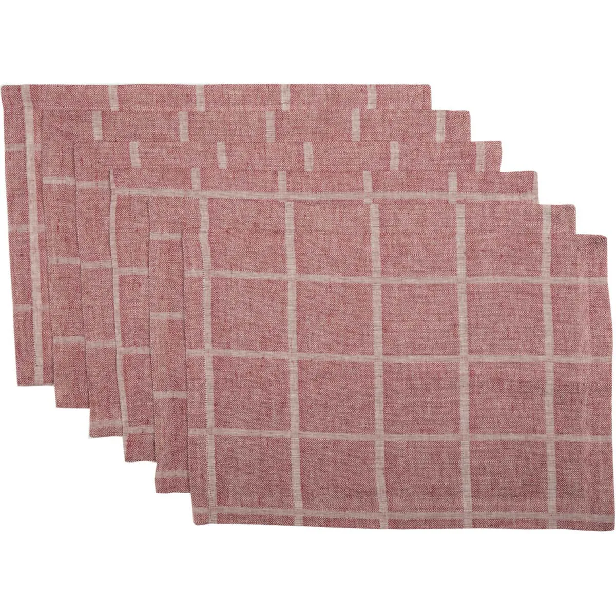 Julie Red Plaid Placemat Set of 6 12x18
