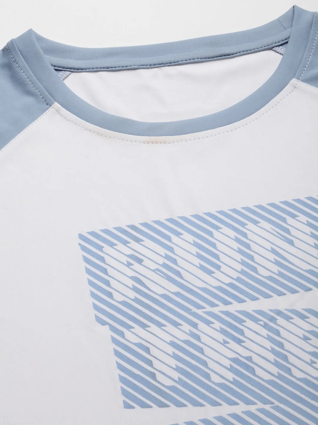 JUMP USA Ultralyte Men White & Cashmere Blue Running Rapid Dry T-Shirt