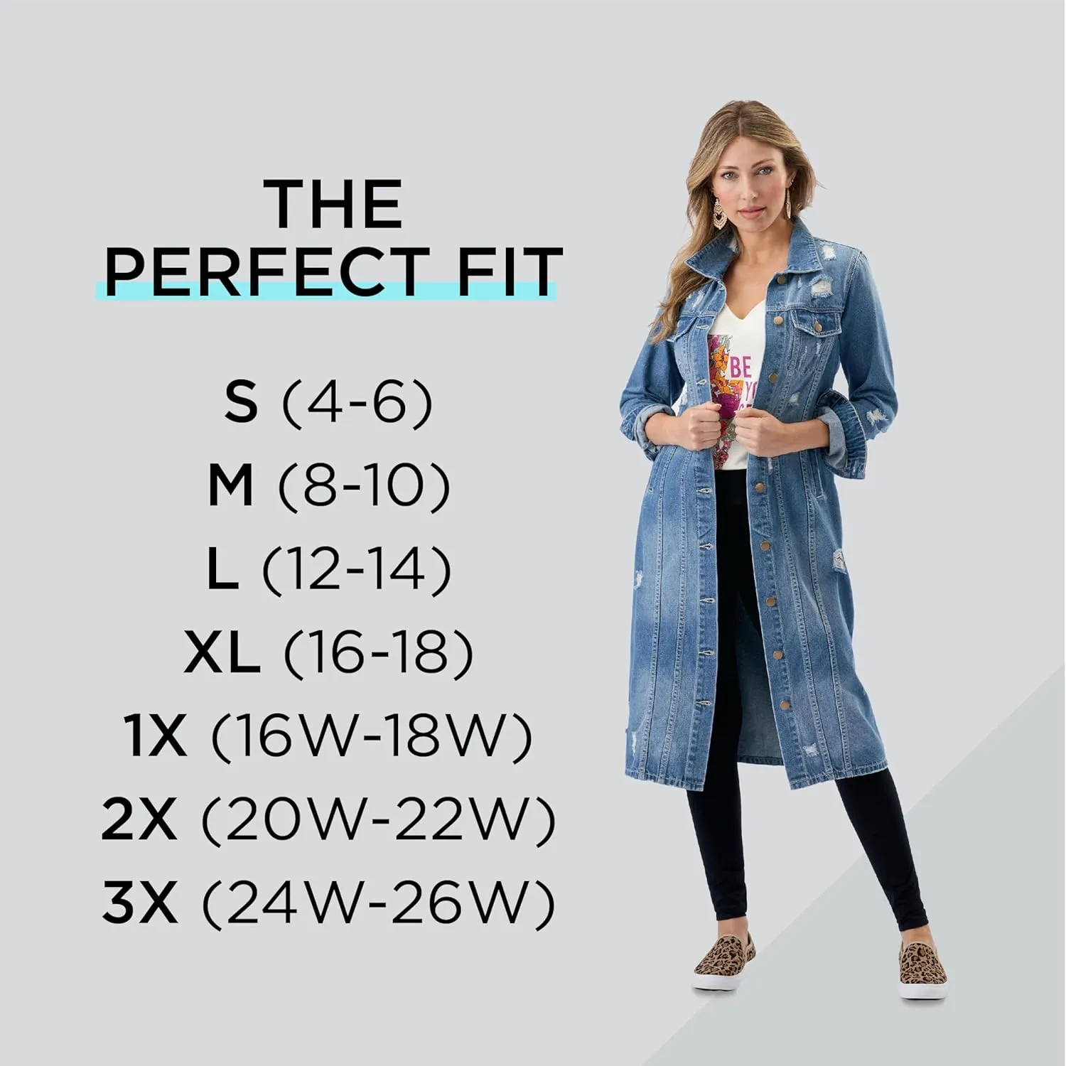 K. Jordan Womens Long Destructed Cotton Jean Jacket