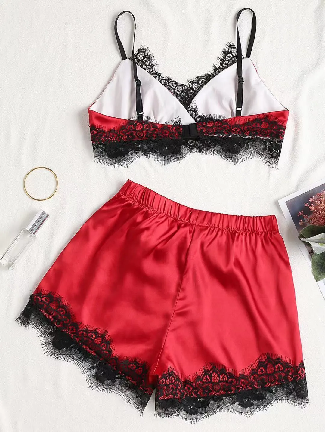 Lace Split Pajama Set