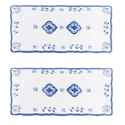 Le Cadeaux Moroccan Blue Tile Biscuit Tray Item 297MRCB