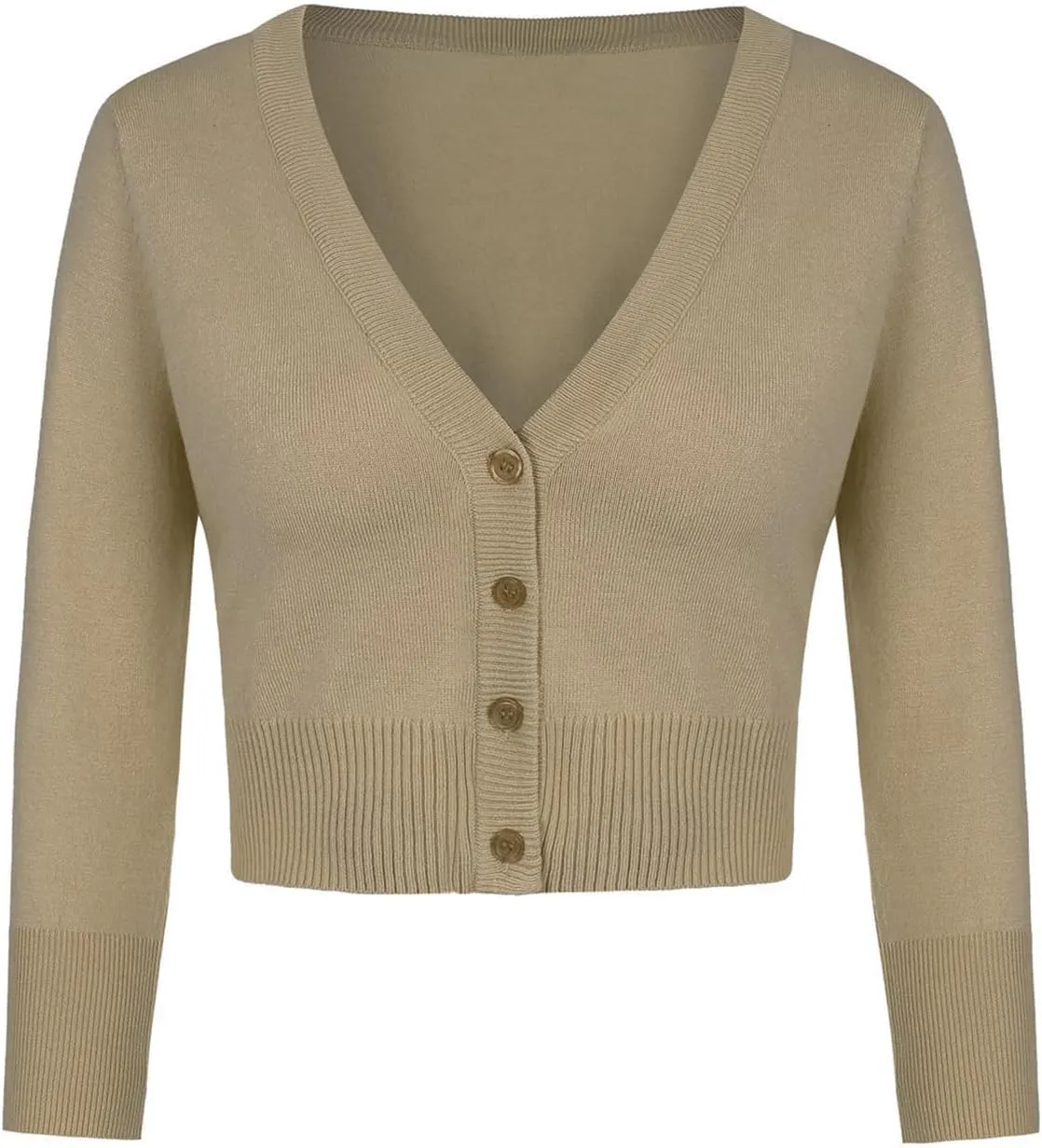 MINTLIMIT Women's Cropped Shrug Bolero 3/4 Sleeve Button Down Cardigan Sweater