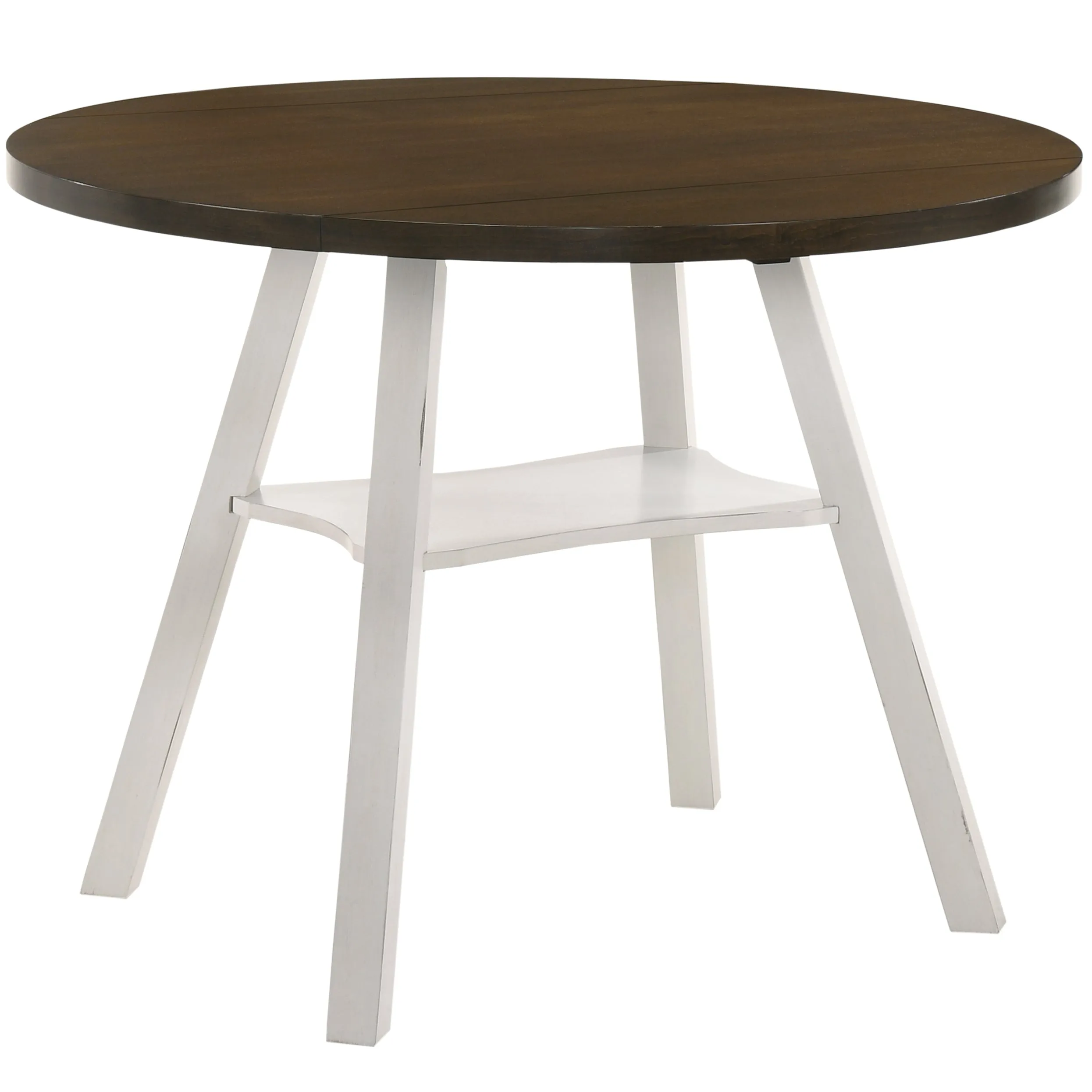 Narthan Farmhouse 47" Drop-Leaf Round Counter Height Table