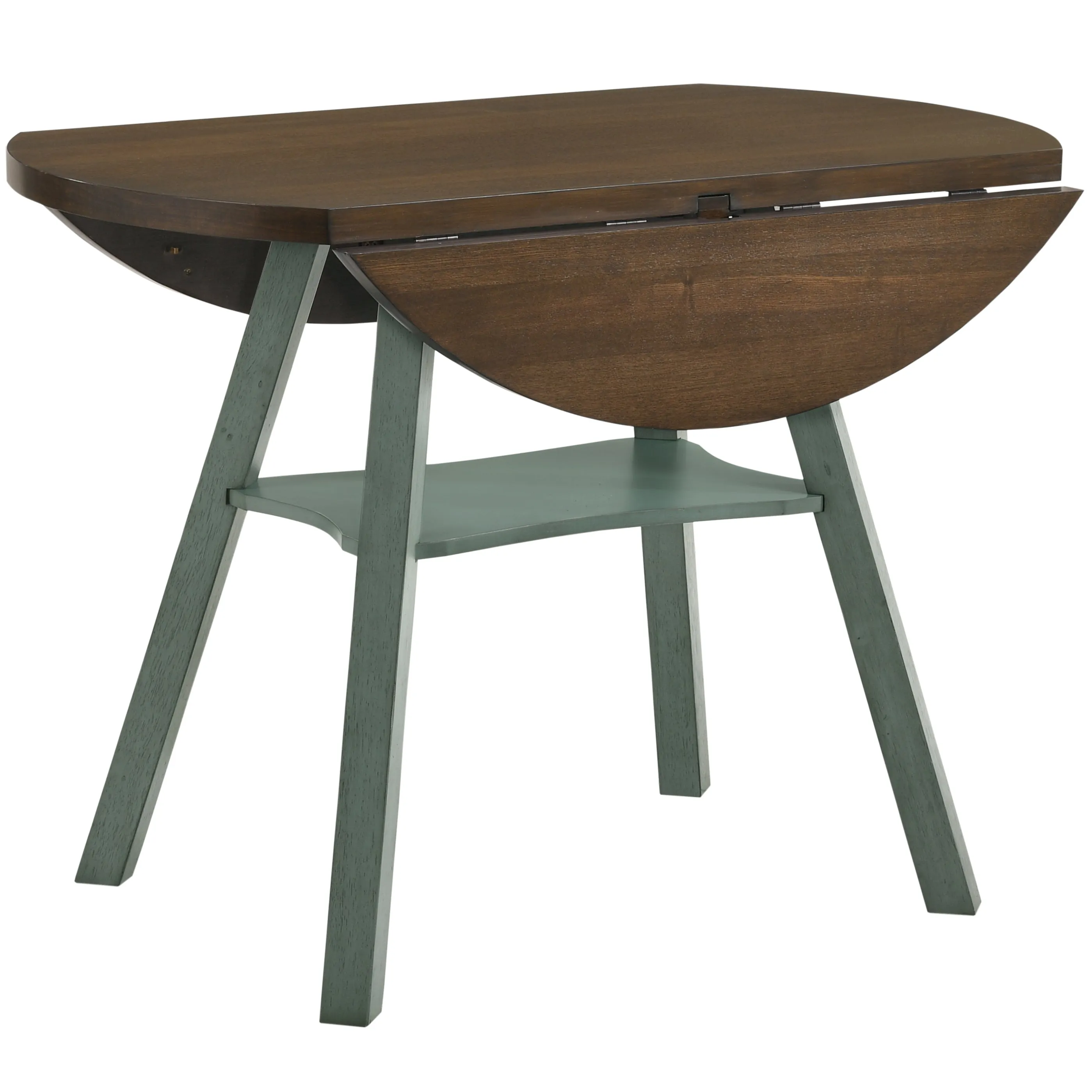 Narthan Farmhouse 47" Drop-Leaf Round Counter Height Table