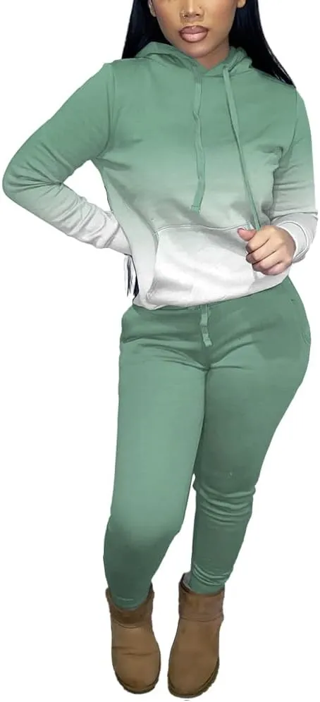 Nimsruc Two Piece Outfits for Women Casual Sweatsuits Set Long Sleeve Hoodie Tracksuit