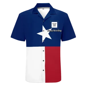 Personalized Patriotic T-Shirt, Custom America Flag Tee, Red/Blue Star Shirt, XPR130-23020073