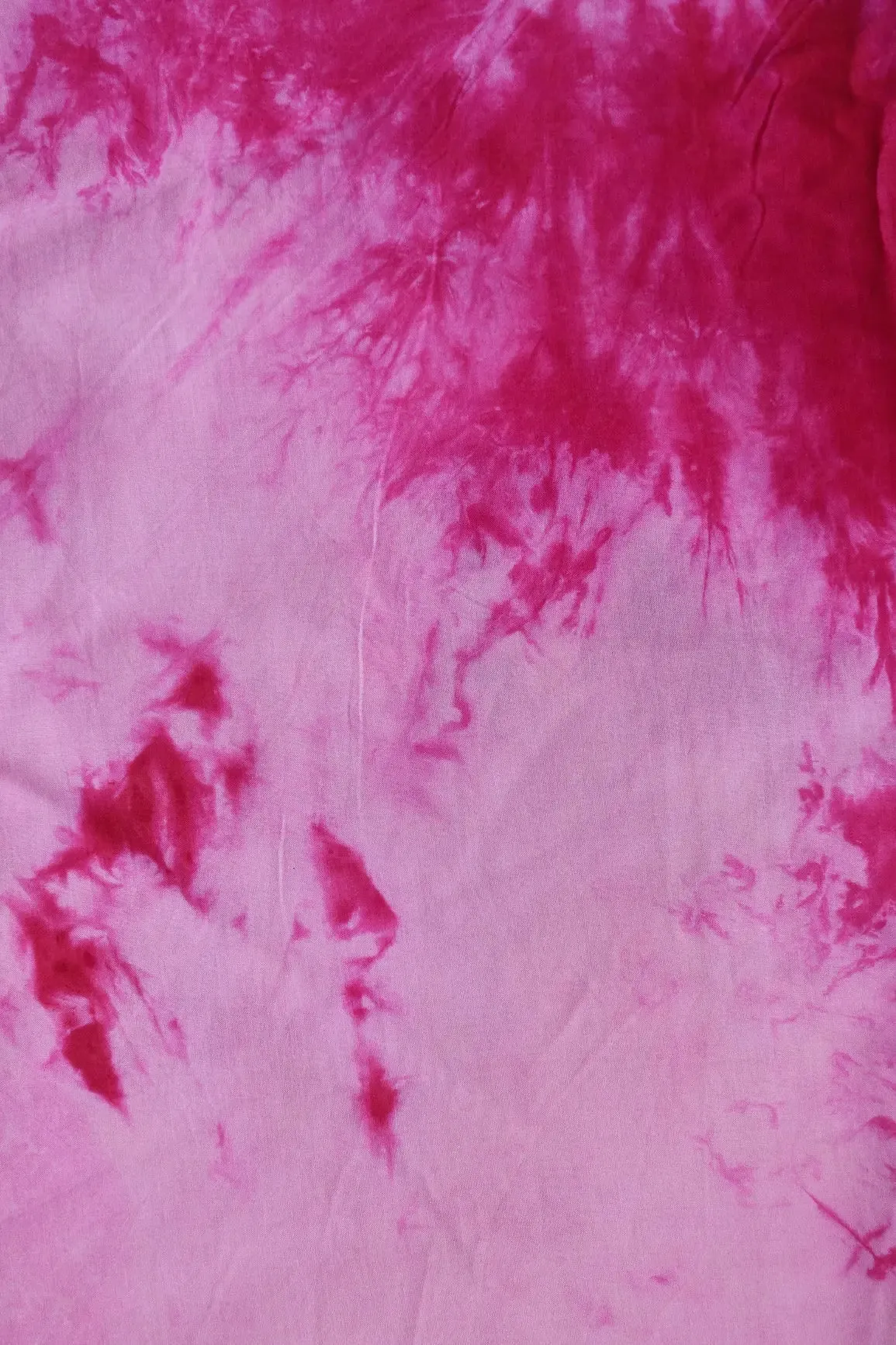 Pink And Off White Tie & Dye Shibori Print On Pure Cotton Fabric