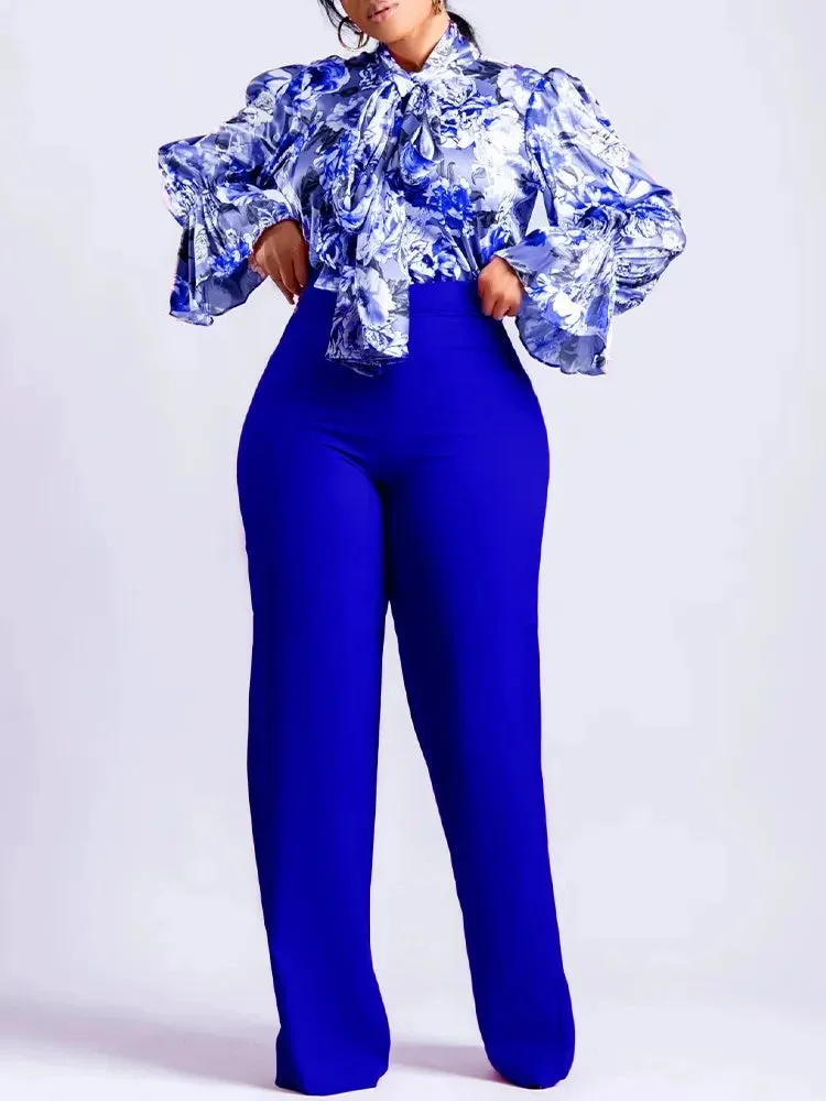 Printed Blouse with Matching