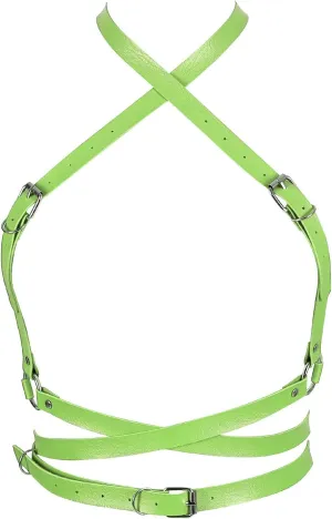 Punk Leather Harness Breast Belts Cross Tops Womens Lingerie Body Fashion Waist Accessories Clothing