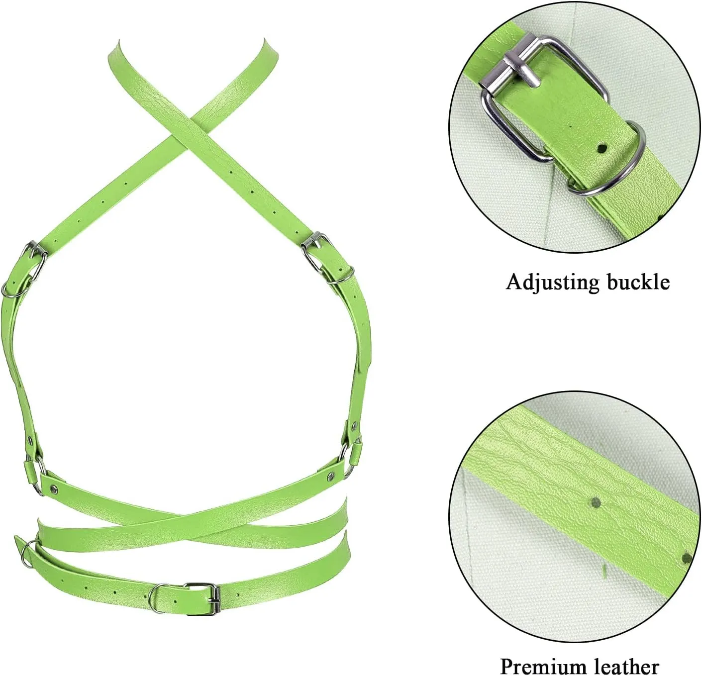 Punk Leather Harness Breast Belts Cross Tops Womens Lingerie Body Fashion Waist Accessories Clothing