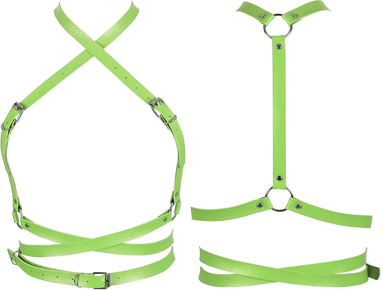 Punk Leather Harness Breast Belts Cross Tops Womens Lingerie Body Fashion Waist Accessories Clothing