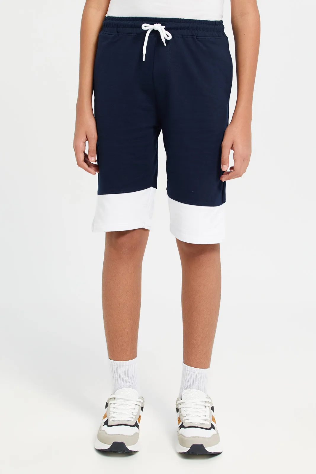 Senior Boys Navy And Red Hyper Print Casual Set (2 Piece)