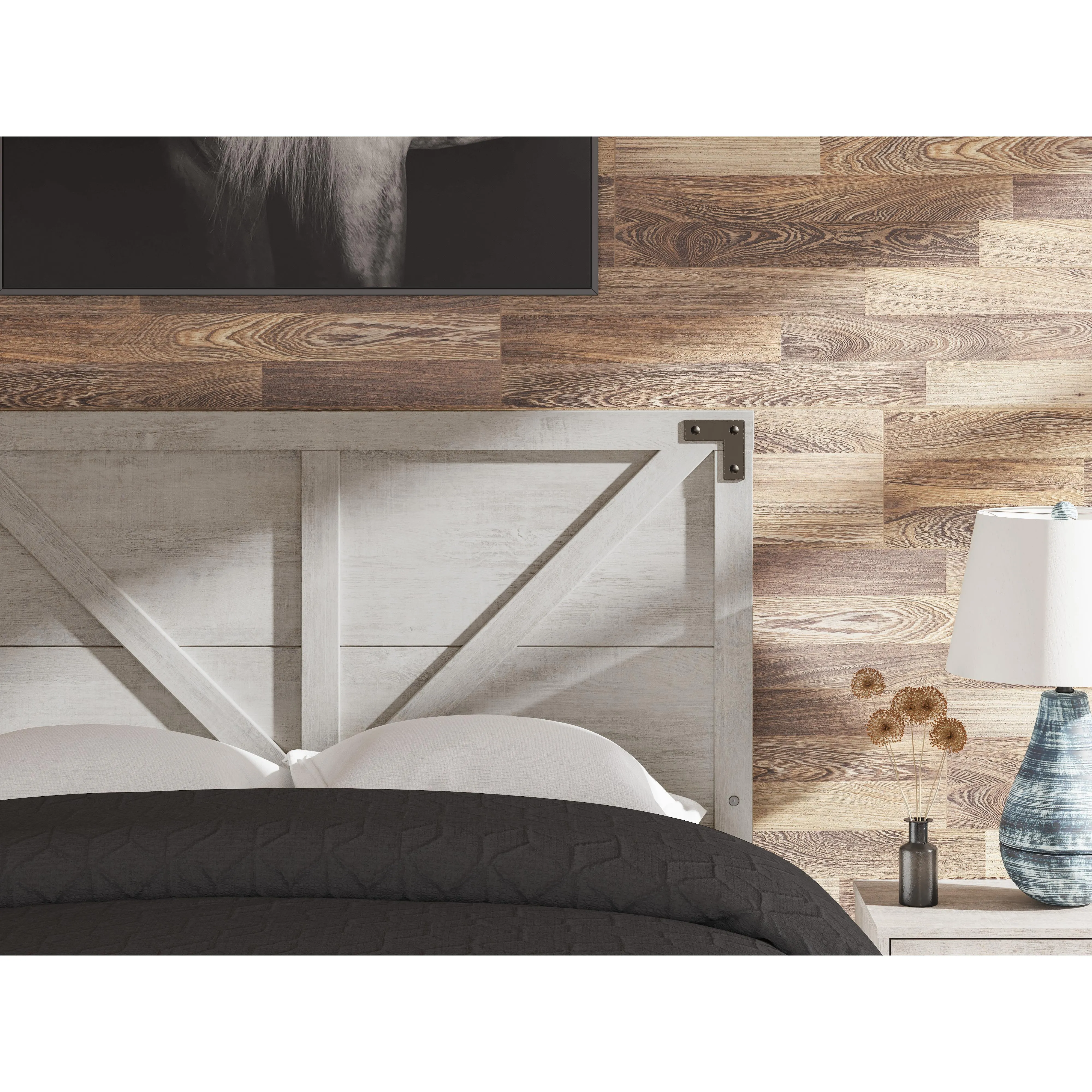 Signature Design by Ashley Shawburn EB4123-156 Full Crossbuck Panel Headboard