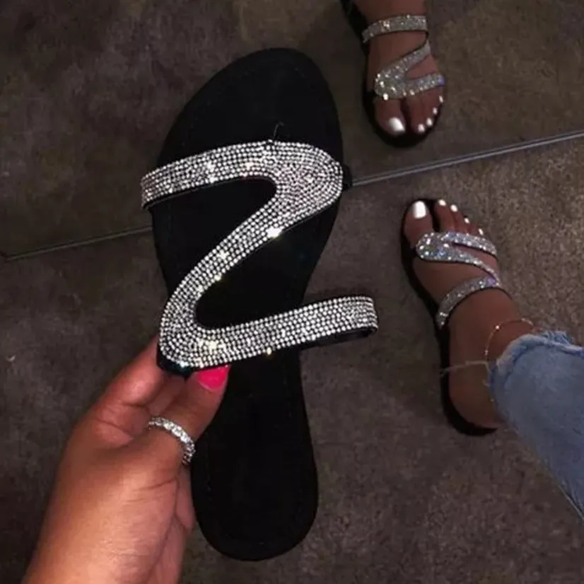 Stylish Rhinestone Slippers for Women