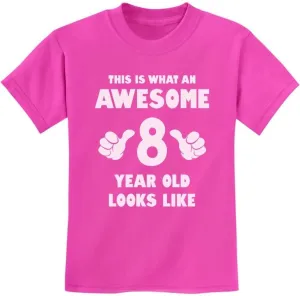 Tstars 8th Birthday Shirts for Boys Girls This is What an Awesome 8 Year Old Looks Like Youth Kids T-Shirt