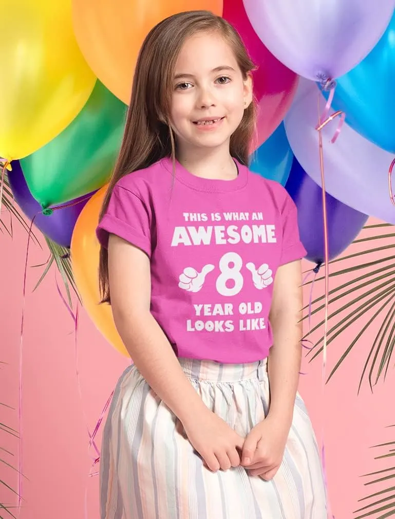 Tstars 8th Birthday Shirts for Boys Girls This is What an Awesome 8 Year Old Looks Like Youth Kids T-Shirt